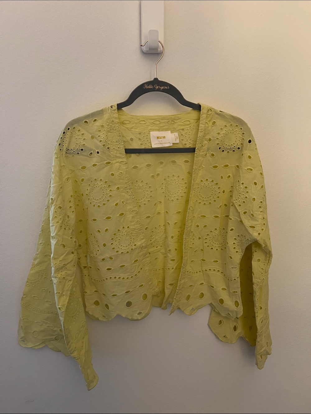 Maeve Anthropologie Eyelet Open Cardigan